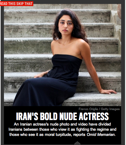 nude photo and breastbaring video of the actress have divided Iranians